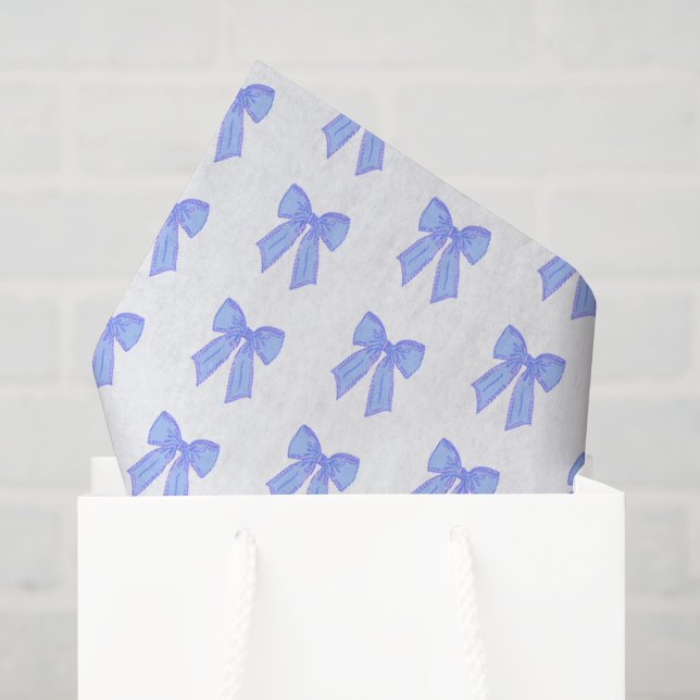 Papel De Seda Patrón de lazo azul (Bolsa de regalo)
