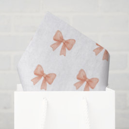 Papel De Seda Patrón de lazo de acuarela coral/durazno