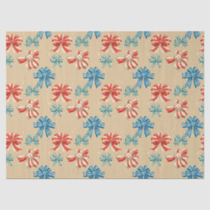 Papel De Seda Patrón de lazo rojo, azul, verde y blanco