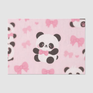 Papel De Seda Patrón de lazo rosa de Panda Kawaii
