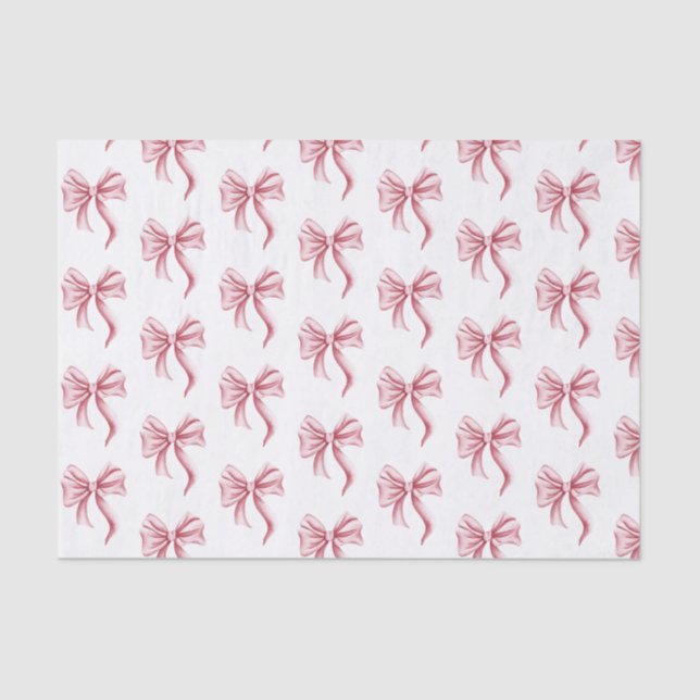 Papel De Seda Patrón de lazo rosa simple (Anverso)