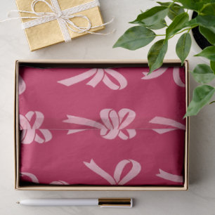 Papel De Seda Patrón de lazos rosados Coquette femenino