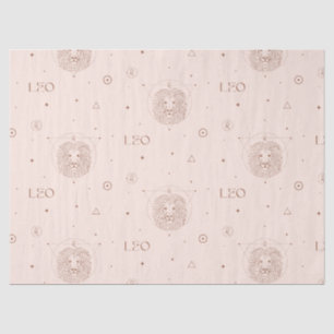 Papel De Seda Patrón de Leo en Marrón y Burdeos