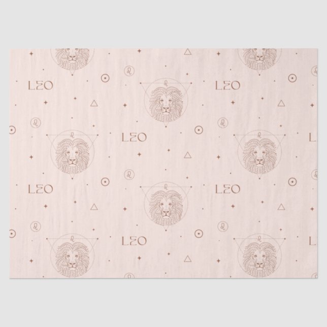 Papel De Seda Patrón de Leo en Marrón y Burdeos (Anverso)