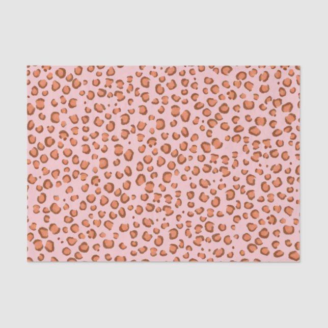 Papel De Seda Patrón de leopardo de impresión animal regalo rojo (Anverso)