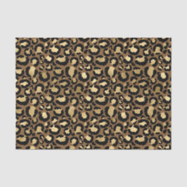 Papel De Seda Patrón de Leopardo Dorado