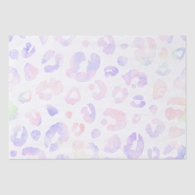 Papel De Seda Patrón de leopardo metálico blanco (Anverso)