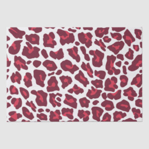 Papel De Seda Patrón de Leopardo Rojo de Vino