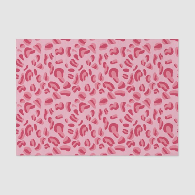 Papel De Seda Patrón de leopardo rosa (Anverso)