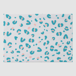Papel De Seda Patrón de leopardo rosa y azul