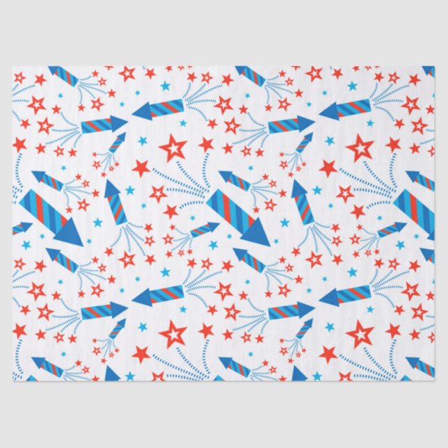 Papel De Seda Patrón de libertad de fuegos artificiales estiliza (Anverso)