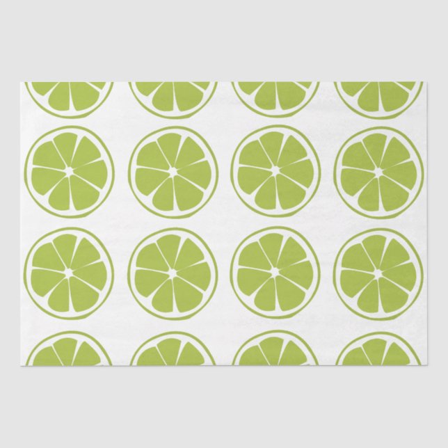 Papel De Seda Patrón de Lima Verde Fruta de Lima (Anverso)