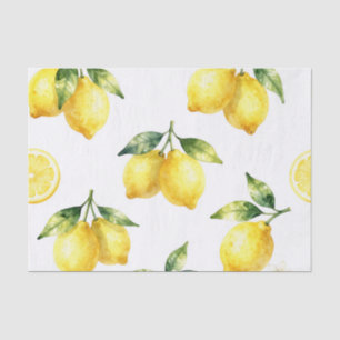 Papel De Seda Patrón de limón acuarela