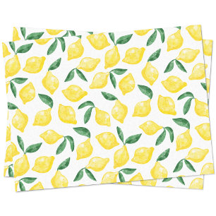 Papel De Seda Patrón de limón acuarela cítrico