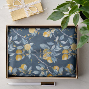 Papel De Seda Patrón de limón cítrico de campo francés