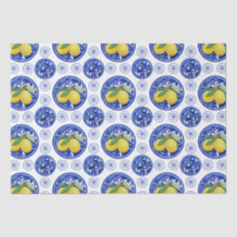 Papel De Seda Patrón de limón de mosaico italiano