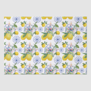 Papel De Seda Patrón de limón de mosaico italiano