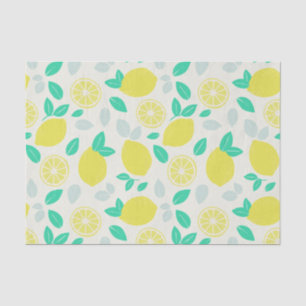 Papel De Seda Patrón de limón de verano en crema