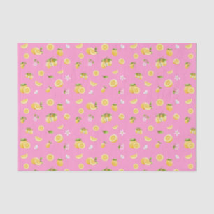 Papel De Seda Patrón de limón rosa