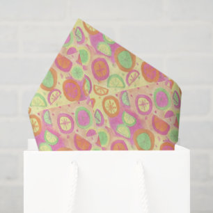 Papel De Seda Patrón de Limonada Rosa