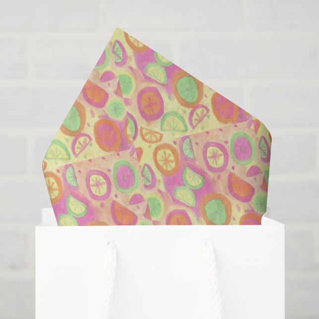 Papel De Seda Patrón de Limonada Rosa (Bolsa de regalo)