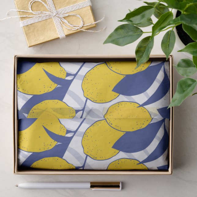 Papel De Seda Patrón de Limones (Regalo )