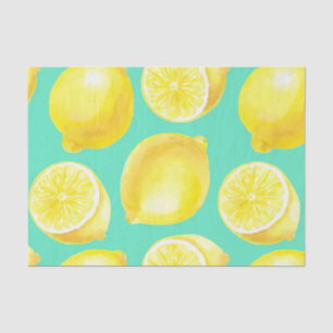Papel De Seda Patrón de limones de color agua