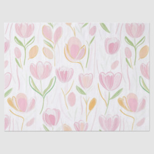 Papel De Seda Patrón de línea floral abstracta moderna (5)
