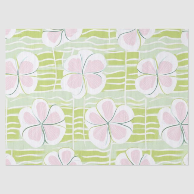 Papel De Seda Patrón de línea floral abstracto moderno (9) (Anverso)