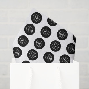 Papel De Seda Patrón de logotipo empresarial negro personalizado