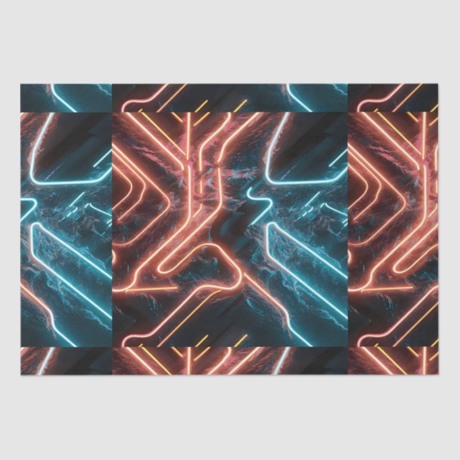 Papel De Seda Patrón de luces de neón (Anverso)