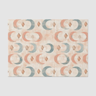 Papel De Seda Patrón de Luna Floral Celestial Boho (6)