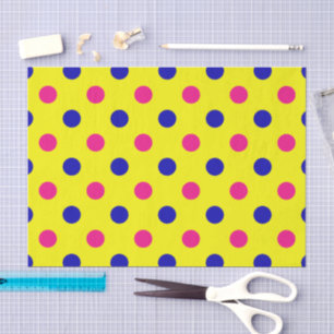 Papel De Seda Patrón de lunares amarillos rosados y azules