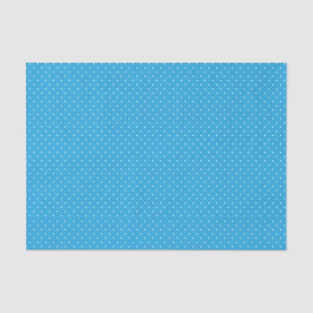 Papel De Seda Patrón de lunares azul claro lindo (Anverso)