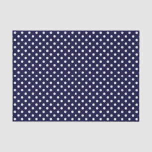 Papel De Seda Patrón de lunares azul marino y blanco