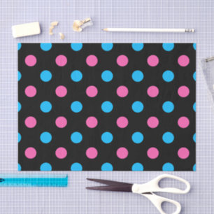 Papel De Seda Patrón de lunares azules rosados negros