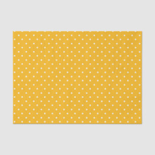 Papel De Seda Patrón de lunares blancos mostaza amarillo P
