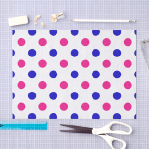 Papel De Seda Patrón de lunares blancos rosas y azules