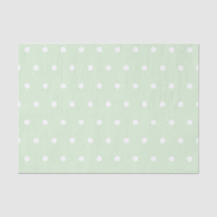 Papel De Seda Patrón de lunares blancos sobre verde jade lechoso