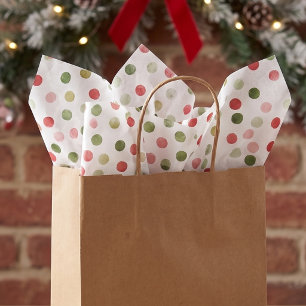 Papel De Seda Patrón de lunares de Navidad en acuarela
