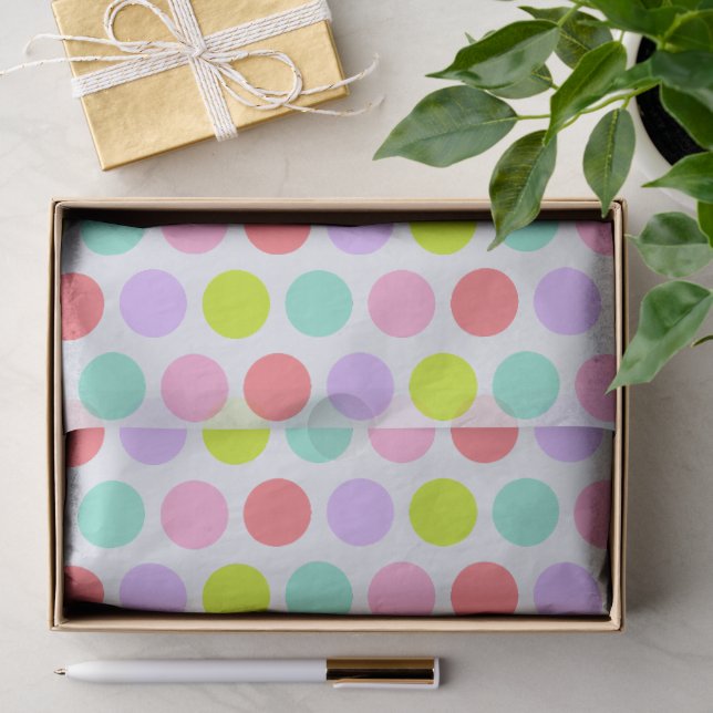 Papel De Seda Patrón de lunares pastel suave lindo (Regalo )