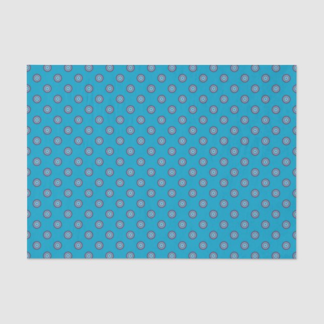 Papel De Seda Patrón de lunares - Rosa azul (Anverso)