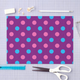 Papel De Seda Patrón de lunares rosa azul púrpura