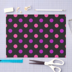 Papel De Seda Patrón de lunares rosa púrpura negro