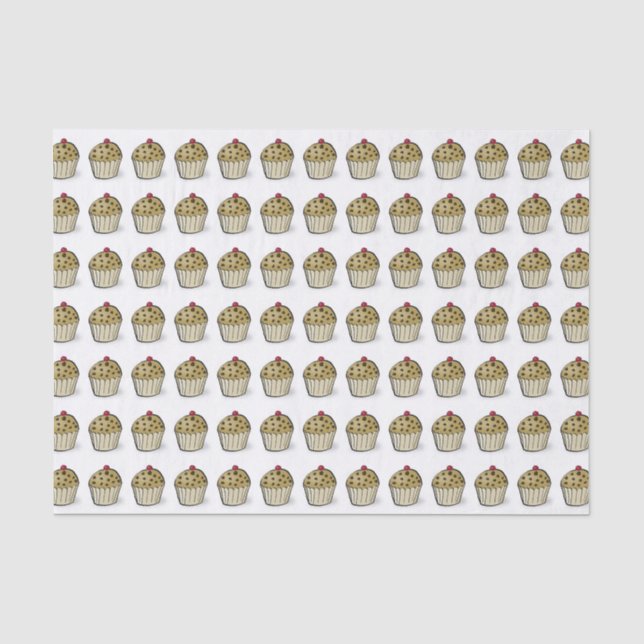 Papel De Seda Patrón de magdalenas mini adorables (Anverso)