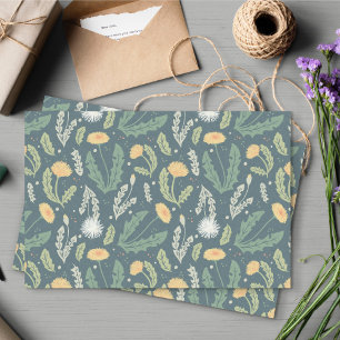 Papel De Seda Patrón de maleza floral de Dandelion
