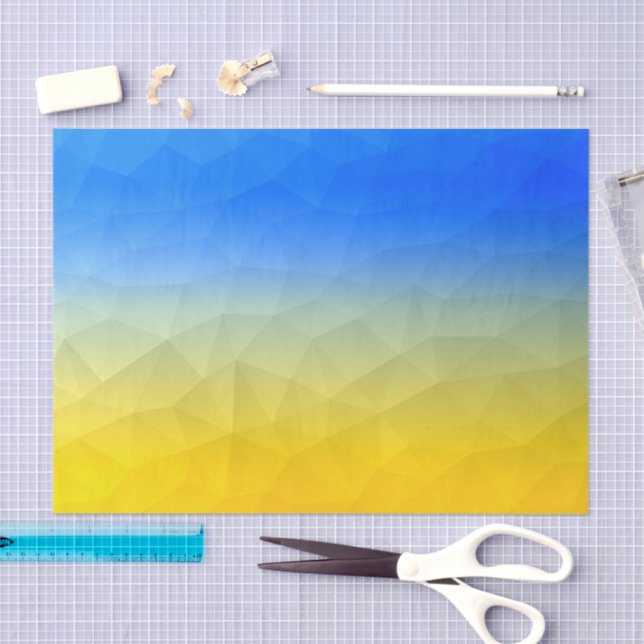 Papel De Seda Patrón de malla geométrica amarillo de Ucrania (Artesanía)