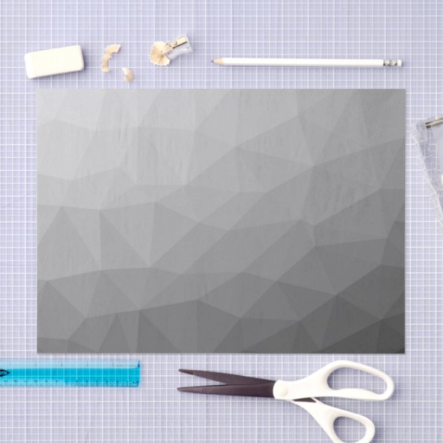 Papel De Seda Patrón de malla geométrica de gradiente gris (Artesanía)