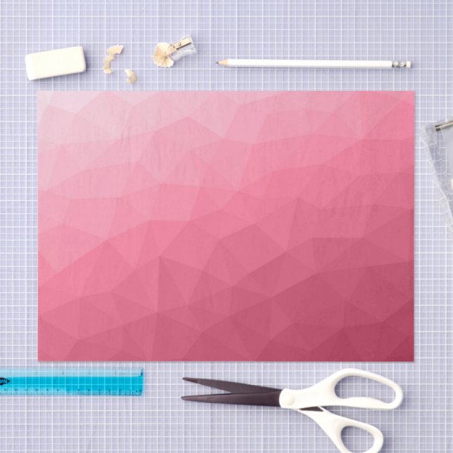 Papel De Seda Patrón de malla geométrica degradada de luz rosa (Artesanía)