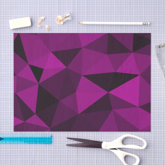 Papel De Seda Patrón de malla geométrica rosa negro (Artesanía)